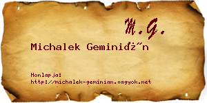 Michalek Geminián névjegykártya
